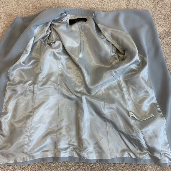 ZARA greyish pastel blue Open front blazer Sz XS NWT - Picture 7 of 12